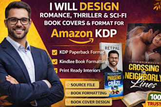 book cover design book formatting romance thriller sci fi cover for amazon KDP
