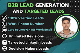 do b2b lead generation specialist, web research, linkedin lead generatio, crm