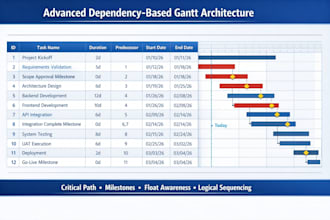 create advanced gantt chart and dependency planning