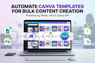 automate canva templates for bulk content creation using make, n8n, canva API