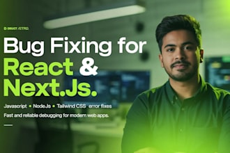fix react, next js, node js and javascript bugs fast