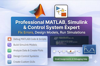 do matlab programming, simulink, and control system solutions