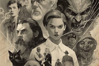 draw fantasy horror and fantasy horror character illustation