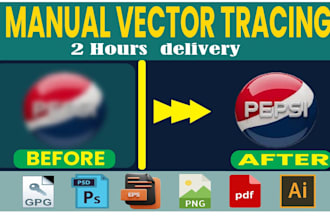 do manually vector tracing , redraw logo in high quality