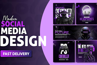 create modern and engaging social media post designs