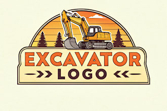 design modern excavator construction logo for your business