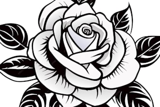 draw a unique abstract graphic fine line tattoo