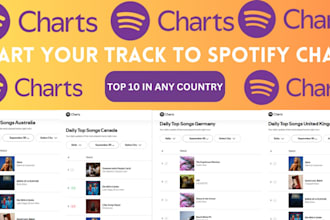 chart your spotify music to top 10 spotify chart using real organic growth