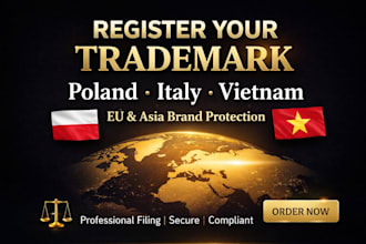 register poland vietnam and italy trademark with office action support