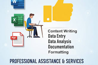data entry, formatting, analysis and content writing