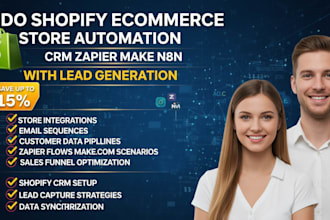 do shopify ecommerce store automation CRM zapier make n8n with lead generation