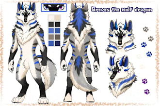 draw fursona art furry character reference sheet ref sheet furry artist fursuit