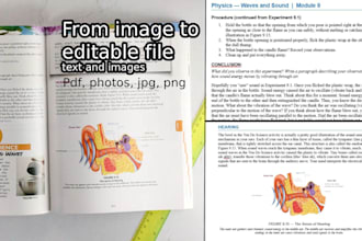 convert photos of documents into word text and images