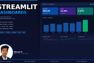create an interactive streamlit dashboard for your data