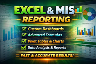 create professional excel reports, dashboards mis reporting