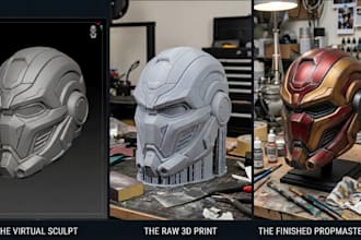 sculpt 3d print and paint custom 3d cosplay mask 3d helmet cosplay armor design