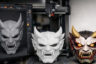 sculpt 3d print and paint custom 3d cosplay mask 3d helmet cosplay armor design