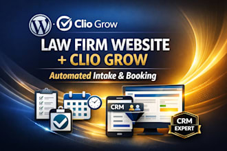 build wordpress law firm website clio grow CRM intake automation synced booking