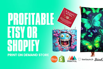 setup shopify etsy print on demand shop printful printify gelato tshirt website
