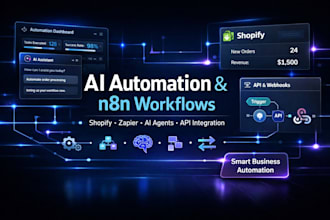 build n8n ai agents, shopify workflow, zapier ai automation ai automation