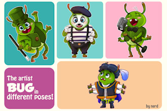 create mascot pose, expression packs for existing character