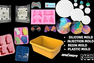 design plastic, silicone, and resin molds for 3d printing and manufacturing