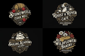 design unique classic victorian steampunk emblem logo