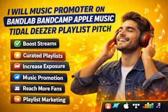 music promoter on bandlab bandcamp apple music tidal deezer playlist pitch
