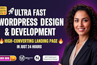 design a responsive wordpress website or landing page using elementor pro