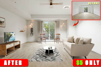 do realistic virtual staging for your properties in 3 hours
