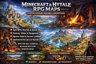 build minecraft rpg maps, custom worlds, servers hytale model for minecraft game