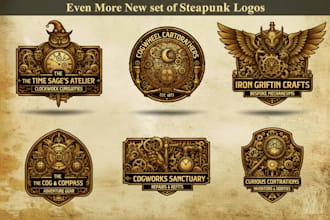 create vintage steampunk themed logo design