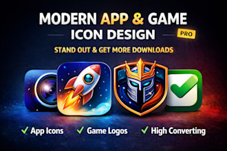 design modern app icon, game icon, game logo, app icon design, icon design