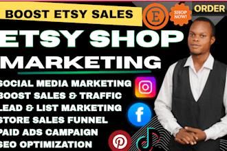 do ebay promotion, etsy promotion, amazon marketing for store growth and sale