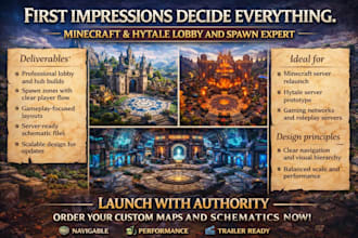 be professional minecraft builder, hytale modeler, 3d modeler, spawn, maps