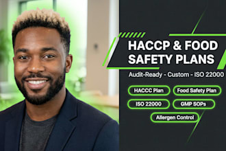 make customized haccp plan,food safety,gmp, fda, documentation for your business