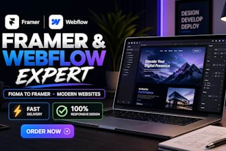 design and develop interactive framer portfolio website webflow with animations