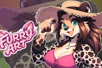 draw custom furry reference sheet, fursona oc design anthro furry art character