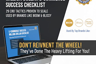 provide a million dollar ecommerce success checklist with top cro tactics