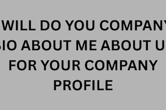 write a professional company bio, business profile, or corporate about us page
