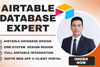 setup airtable database, make com airtable automation softr webapp airtable CRM
