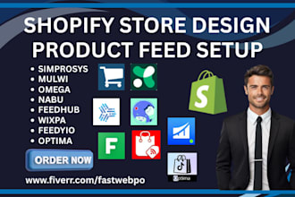 setup shopify product feed nabu feedhub wixpa feedyio simprosys mulwi omega