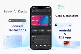 develop custom money transfer app fintech app with wallet payment bank card