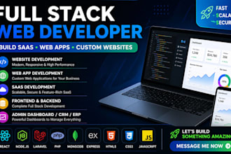 full stack web developer for saas, app, frontend, custom website development