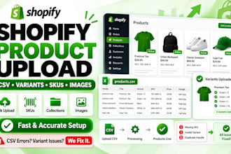 fix shopify CSV import errors, variants, skus and bulk product listings