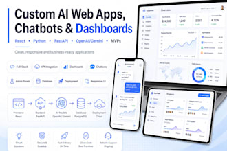 build custom ai web apps, chatbots and dashboards
