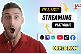 set up obs streamlabs or streamyard for professional live streaming and podcasts