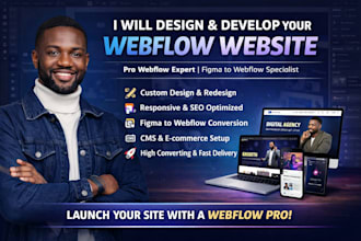 develop webflow website, redesign, edit, fix webflow website, figma to webflow