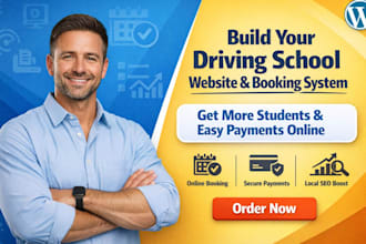 build driving school lms booking payment dashboard SEO website development UK