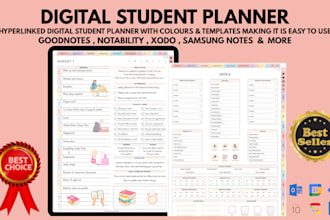 design a custom academic digital planner for college and university students